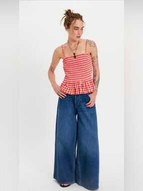 Sundance Tank NWOT red combo gingham